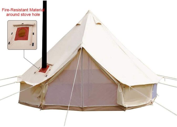 PlayDo 4-Season Waterproof Cotton Canvas Bell Tent 