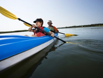 tandem kayakers