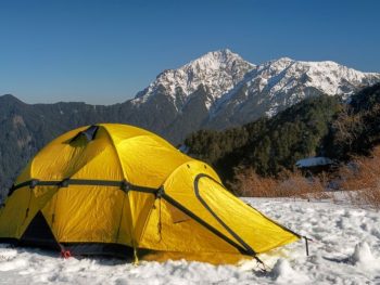 a tent in snow