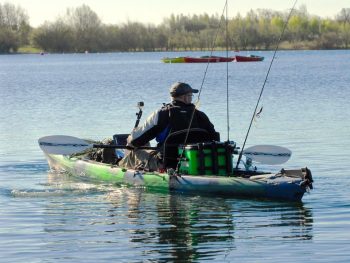 kayaker with cooler