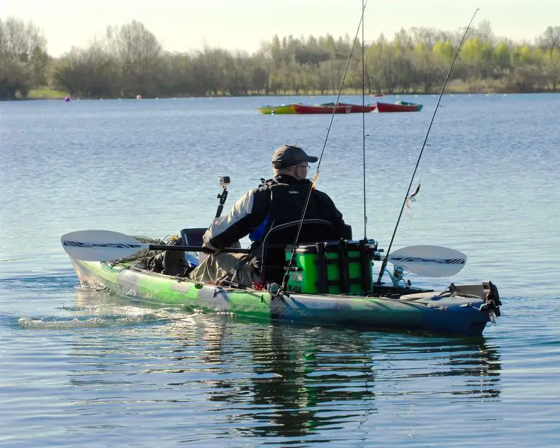 kayaker with cooler