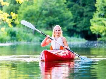 woman kayaking