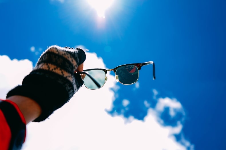 glasses in sun