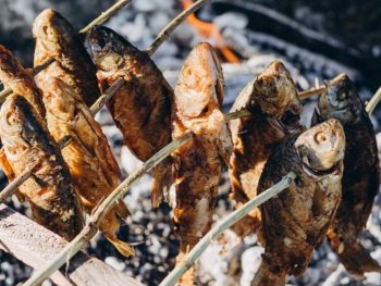fish on skewers
