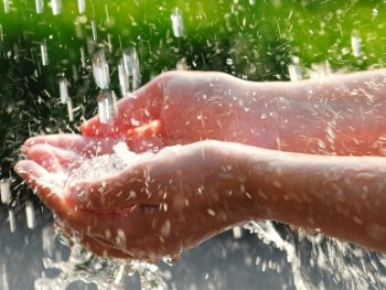 drinking rainwater