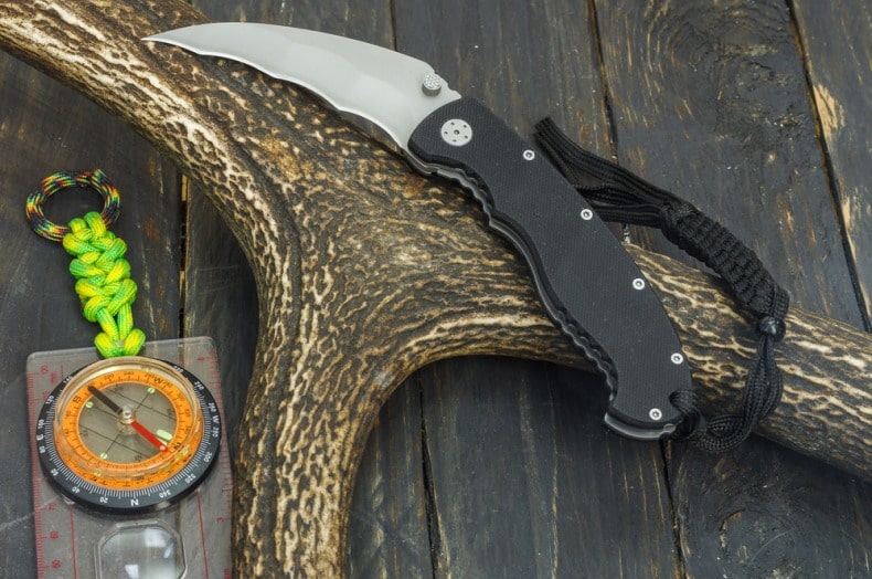 knife and an antler