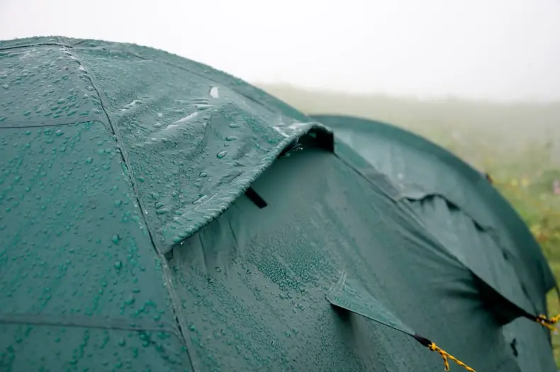 rain on a tent