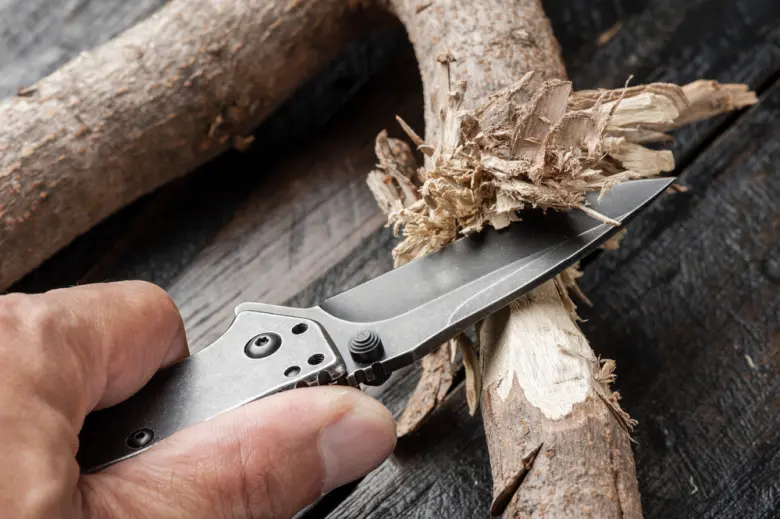 carving a tree limb