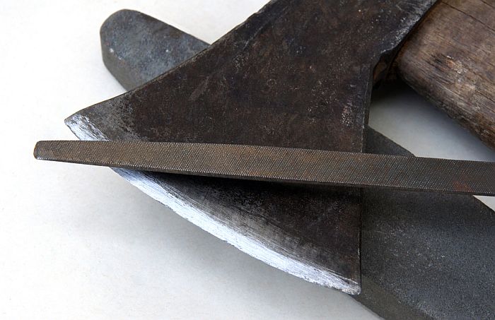 an axe and a file