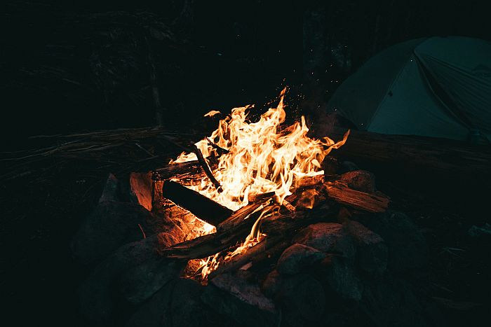 campfire at night