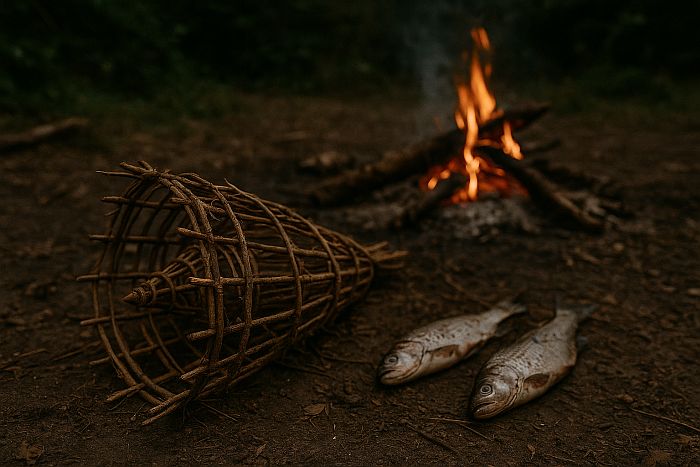 fish trap and 2 fish