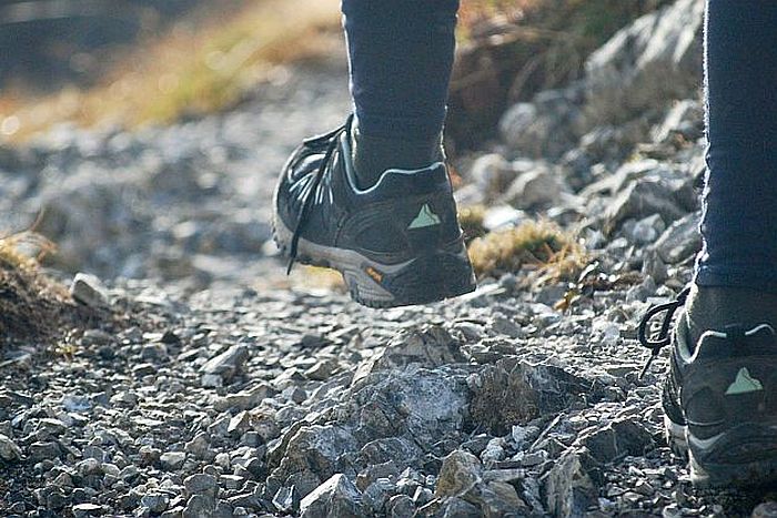 feet of a hiker