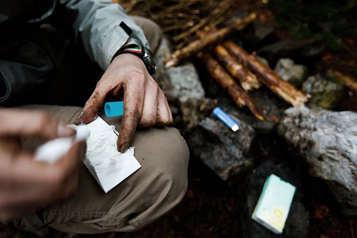 man in a survival situation