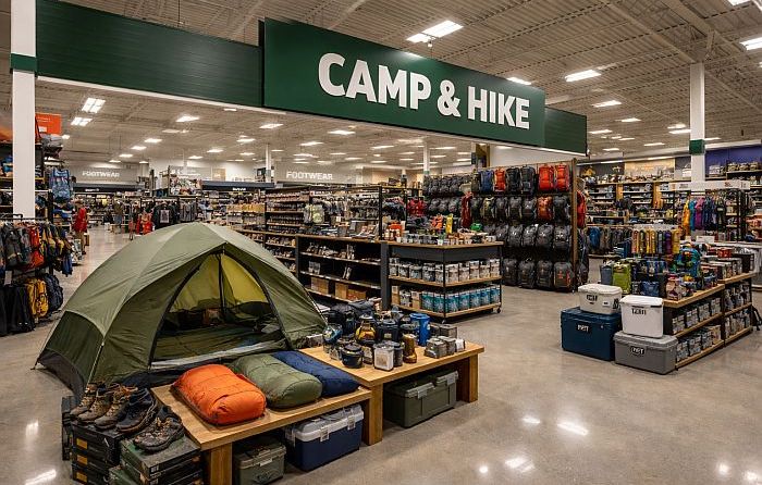the sales floor of an outdoor store